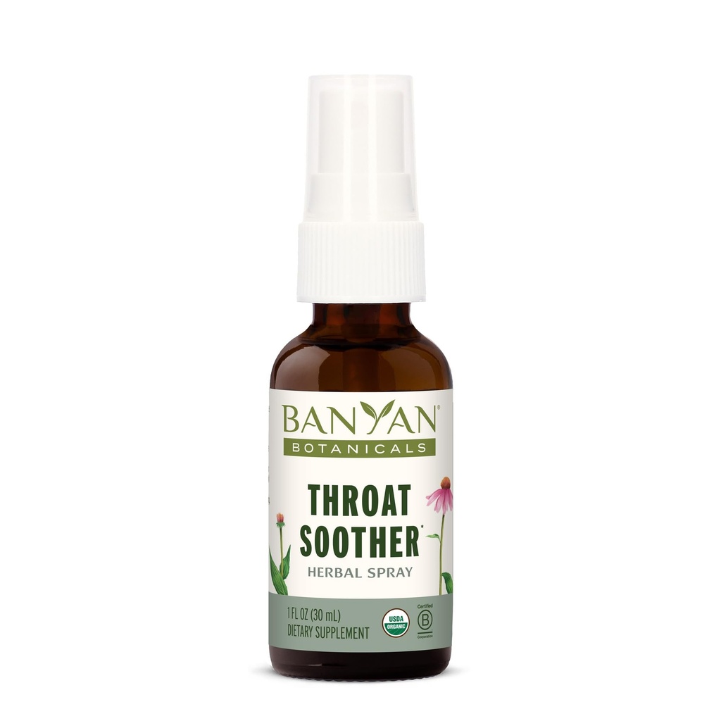 Banyan Botanicals Λαρύγγι Soother Herbal Spray – Βιολογικό βοτανικό λαρύγγι Spray -με ρίζα Echinacea για το λαρύγγι Άνεση και ανοσοποιητική υποστήριξη* – 1 fl oz. – Μη ΓΤΟ Ανθεκτικά πηγάζει χορτοφάγος