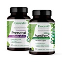 Emerald Labs Bundle with Prenatal 1-Daily Multi (60 Veg Caps) & PureWay-C (90 Veg Caps) - Prenatal Multivitamin with Methylated Folate, Iron & More* - Vitamin C Supplement with R-Alpha Lipoic Acid*