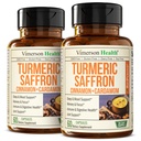 Saffron Συμπληρώματα – 89mg Saffron Extract και 1000mg Tumeric Blend – Turmeric Supplement με Ceylon Cinnamon και Cardamom για Mood, Memory & Eye Health – Joint Supplements for Women & Men – 2 Pack