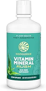 Sunwarrior Liquid Multivitamin Supplements & Minerals Vegan Plant-Based with Aloe Vera for Men and Women | Energy & Immune Support Gluten Sugar Dairy Free | 30 Fl Oz