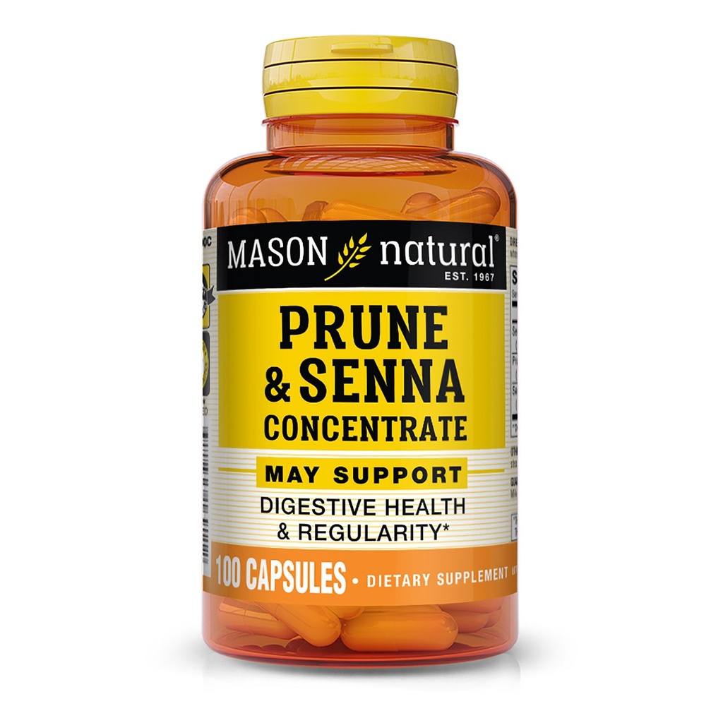 MASON NATURAL Prune Senna συμπύκνωμα, φυσικό φυτικό Laxative για την κανονικότητα και υποστηρίζει λειτουργίες Bowel & Digestive, 100 κάψουλες