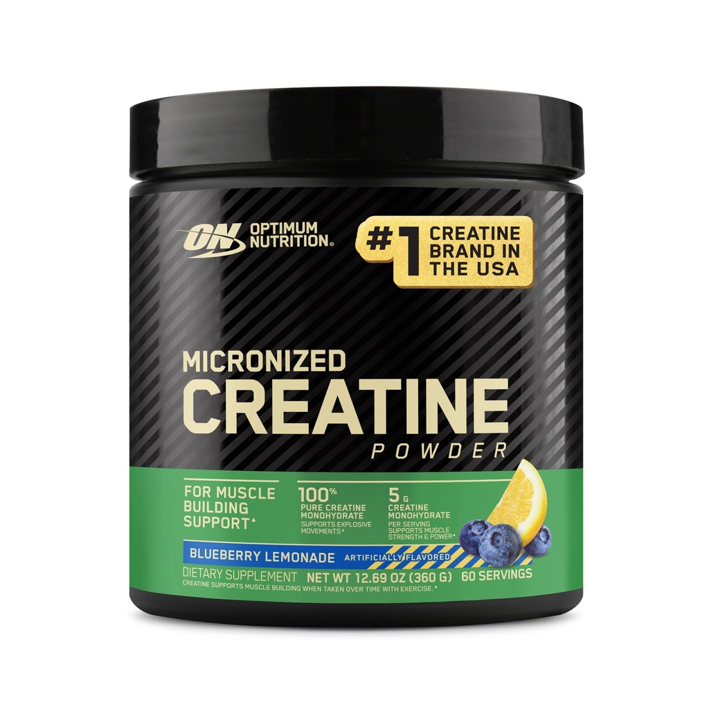Optimum Nutrition Μικρόνουσα Creatine Monohydrate Powder, Blueberry Lemonade Creatine, 60 μερίδες, 360 γραμμάρια (Packaging May Vary)