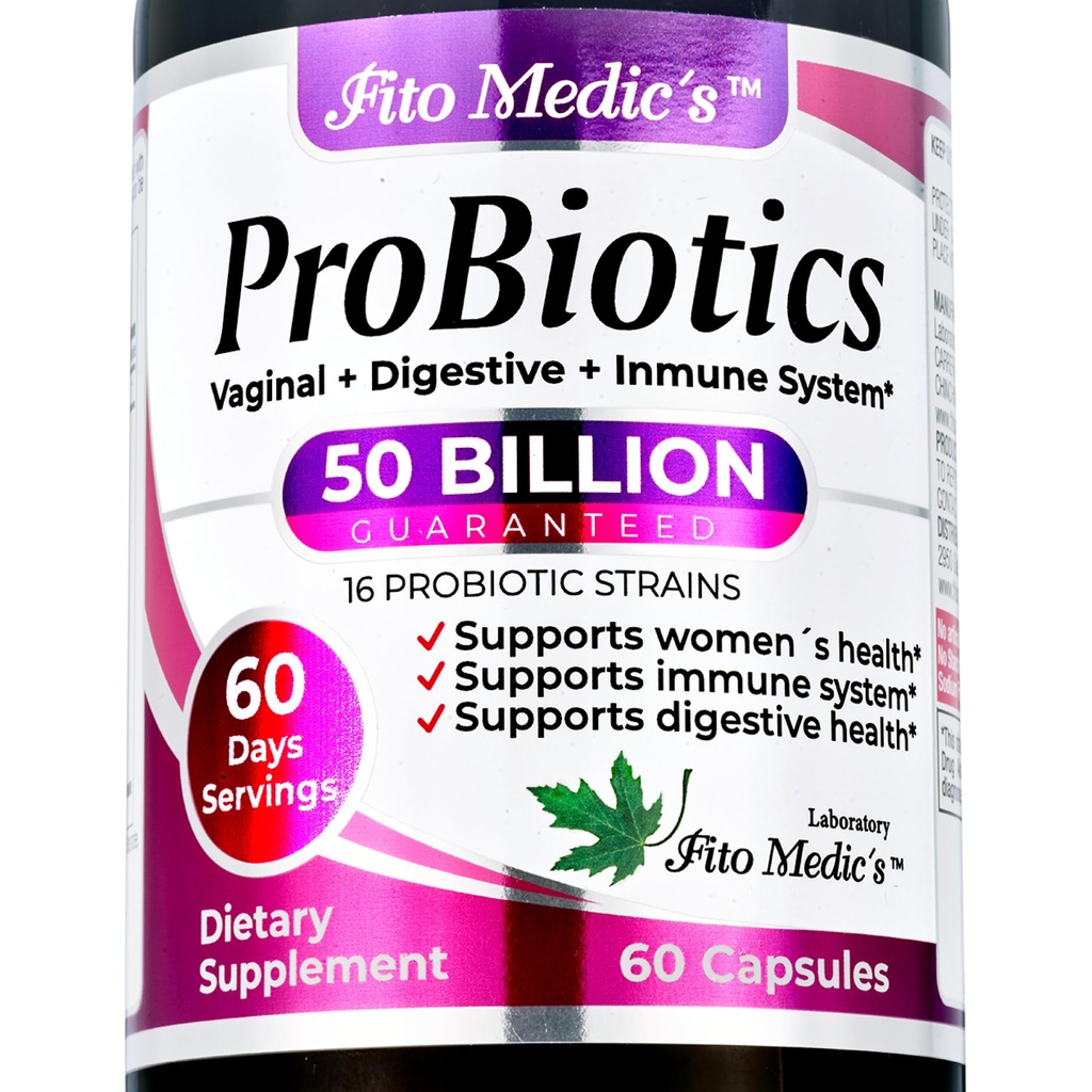 FITO MEDIC'S Lab Probiotic Supplement, 50 Billion CFU, 16 Strain Blend, 60 Day Supply
