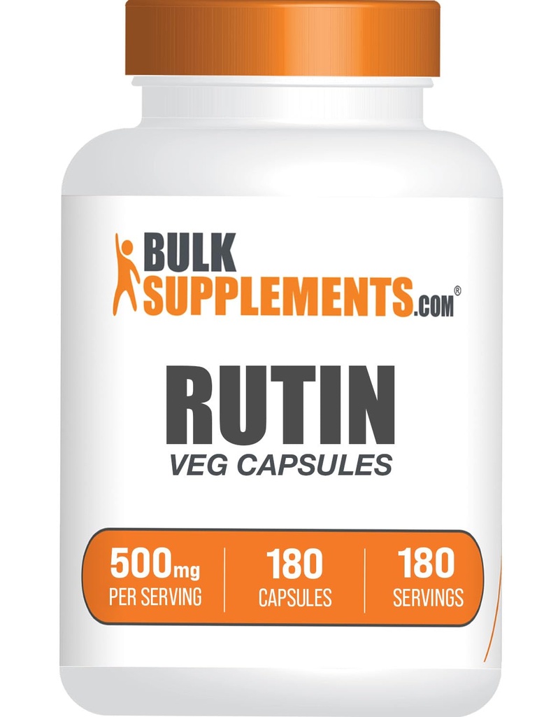 BulkSupplements.com Κάψουλες Rutin 500mg - από Saphora Japonica, Rutin συμπλήρωμα, Ruτίνη χάπια - Αντιοξειδωτικά συμπλήρωμα - Vegan & Gluten Free, 1 κάψουλα ανά υπηρεσία, 180 Veg κάψουλες