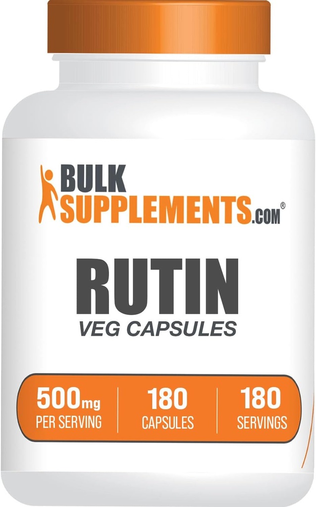 BulkSupplements.com Κάψουλες Rutin 500mg - από Saphora Japonica, Rutin συμπλήρωμα, Ruτίνη χάπια - Αντιοξειδωτικά συμπλήρωμα - Vegan & Gluten Free, 1 κάψουλα ανά υπηρεσία, 180 Veg κάψουλες