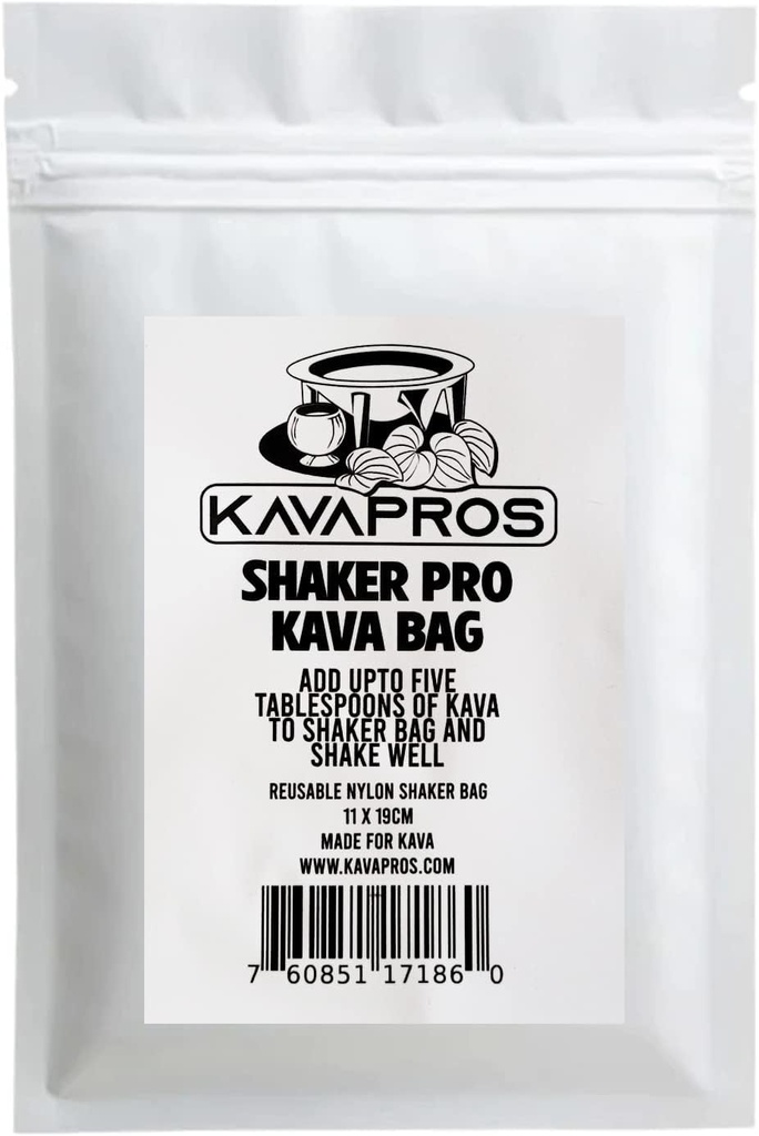 Kava Pros Shaker Pro Bag Reusable Kava-Kava Shake & Drink Food Grage Nylon 11 x19CM