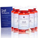 Relumins L Glutathionone Supplement Complex - Μειωμένη γλουταθειόνη 1000mg με Alpha Lipoic Acid & Rose HIPS κάψουλες για Nourished & Smoothier Δέρμα, 60 Caps x 5 Φιάλες