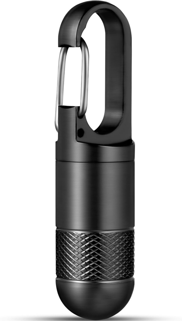 Micro Hill Holder Keychain Titanium Hill περίπτωση για την τσάντα μικρό Pill Container Travel Black Pill Box Ιατρική μπουκάλι Organizer για τη βιταμίνη συμπλήρωμα ιχθυέλαιο