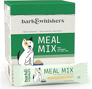 Dr. Mercola Bark & Whiskers Meal Mix for Adult Dogs, 8.09 Oz. (229.5 g), 30 Packets, Offers 20 Essential Nutrients, Promotes Digestive Health, Veterinian Formulated, Non-GMO