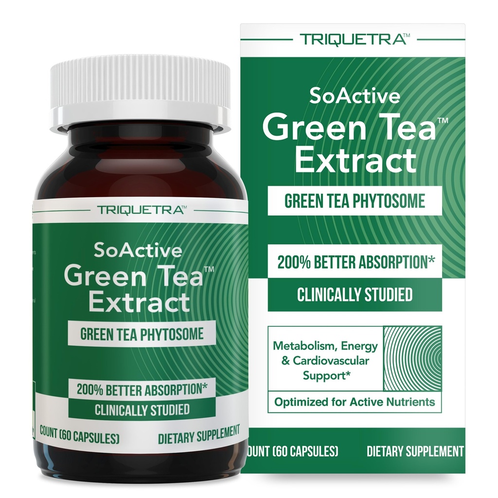 SoActive Green TeaTM Extract - Κλινικά Σπουδασμένο Φυτοσώματα Πράσινου Τσάι - Μέχρι 200% Καλύτερη Απορρόφηση & βιοδιαθεσιμότητα - Κλινικά Επικυρωμένη Δόση - Υποστηρίζει Μεταβολισμός & Διαχείριση Βάρος - 60 Caps