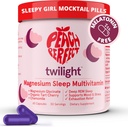 Peach Perfect Twilight Magnesium Glycinate Sleep Multivitamin Magnesium Supplement with Organic Tart Cherry, Chamomile, 5-HTP, L-Tryptophan, Natural Sleepy Girl Mocktail, 60 Capsules, 30 Servings