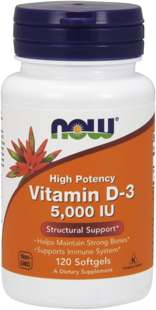 NOW Βιταμίνη D-3 5.000 IU,120 Softgels
