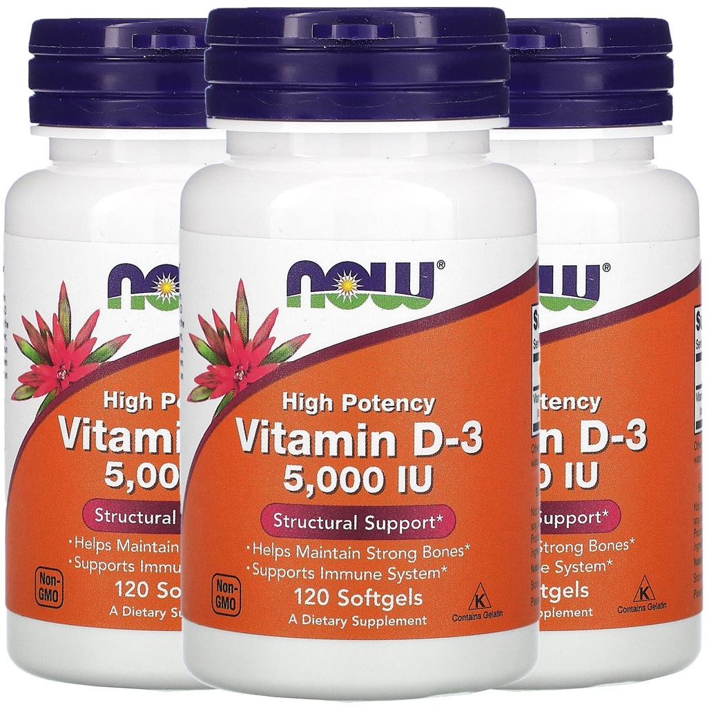 NOW Βιταμίνη D-3 5.000 IU,120 Softgels