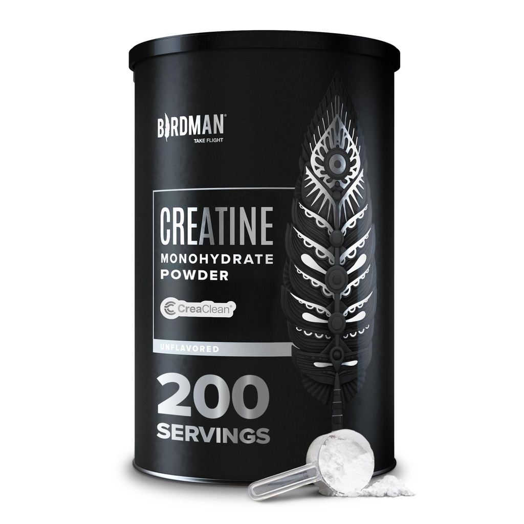 BIRDMAN Micronized Creatine Monohydrate Powder, Muscle Recovery, Caffeine Free, Createine Pre Workout, Vegan, Post Processout, Gluten Free, Sugar Free 