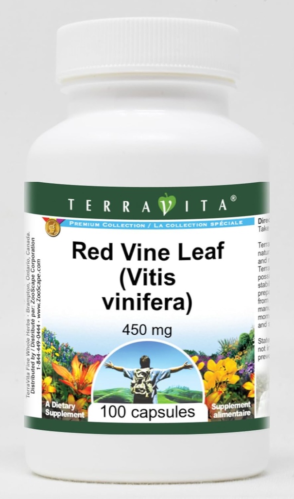 Κόκκινο Αμπελόφυλλο (Vitis vinifera) - 450 mg (100 κάψουλες, ZIN: 511411)