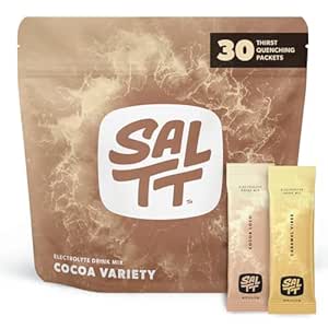 SALTT Electrolytes Powder Packets, Cocoa Variety Pack (30 Packets) - Μαγνήσιο, Κάλιο, Νάτριο, Ίχνη Ορυκτών - Vegan, Χωρίς ζάχαρη, Χωρίς γλουτένη - Ταξιδιωτικά Απαραίτητα - Made in USA