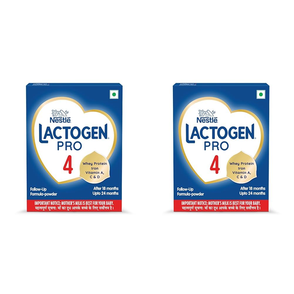 Lactogen Nestle Pro 4, Follow-Up Formula With Iron, Whey Protein And Vitamins Powder, Infant, After 18 Months Up To 24 Months, Bag-In-Box Pack, 800g (Pack of 2)