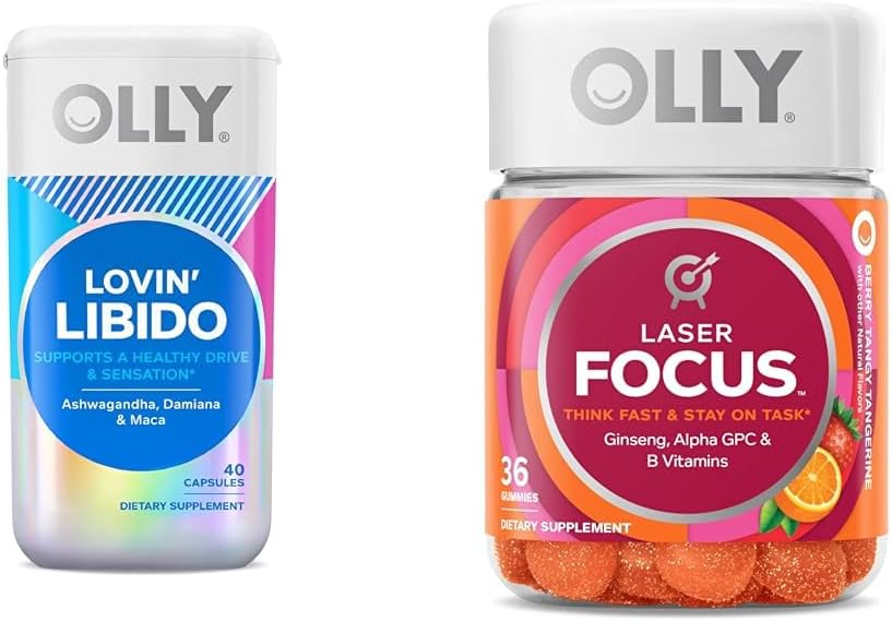 OLLY Lovin Libido Κάψουλες για γυναίκες, Laser Focus Gummies με Ginseng, 36 Count