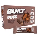 Χτισμένο Bar, Puff Protein Bars, Brownie Batter Puff, 17g Σνακ πρωτεϊνών, On-The-Go Bars, Μόνο 140 θερμίδες, 6g ζάχαρη, κολλαγόνο, χωρίς γλουτένη, 12 κόμης