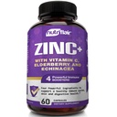 NutriFlair Zinc 50mg - με Βιταμίνη C, Elderberry, Echinacea Purpurea Extract, Zinc Oxide - Σύγκριση με picolinate, Κιτρικό, Οξείδιο - Πλήρης ανοσοποιητική φόρμουλα υποστήριξης χάπια με 4 ανοσοποιητική άμυνα