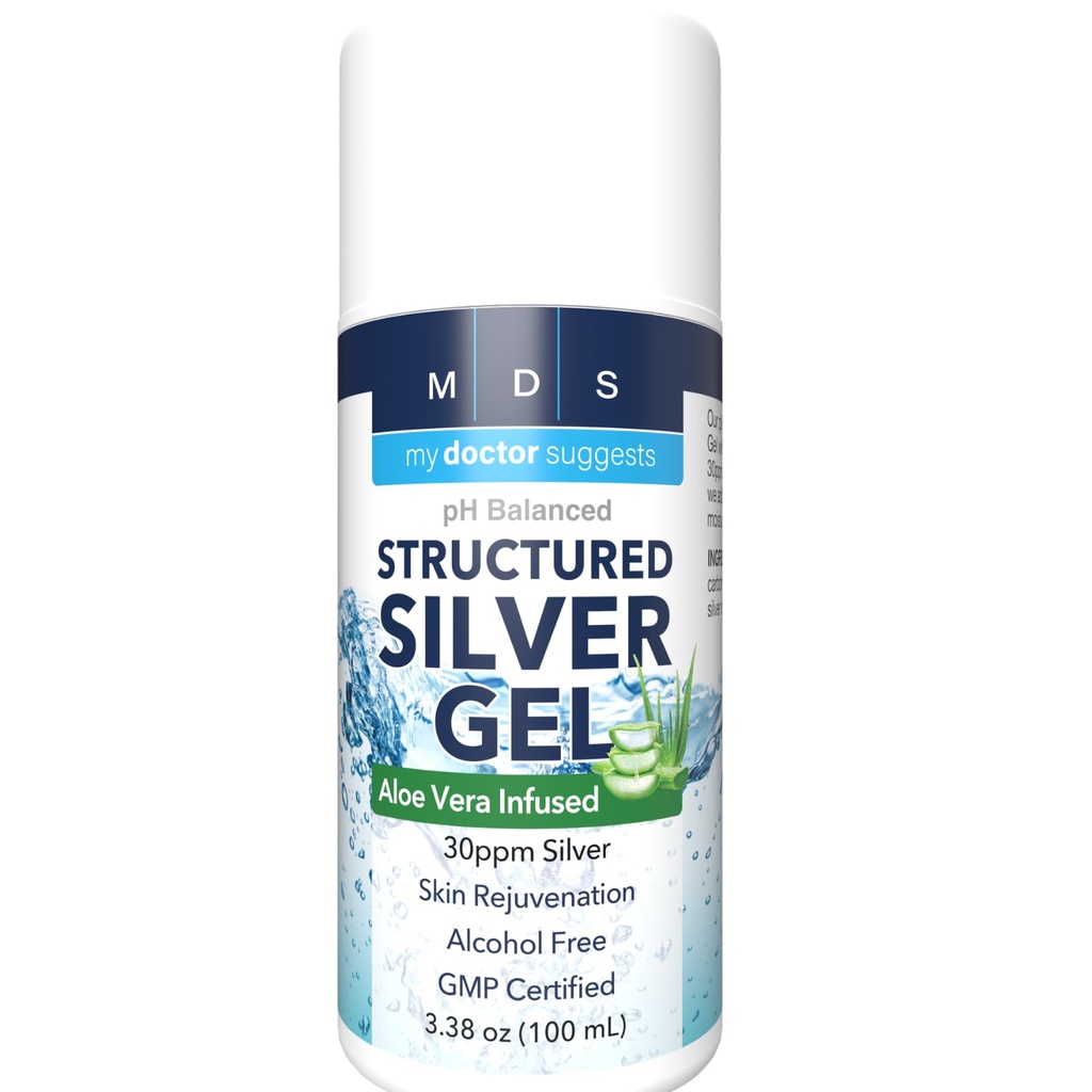 Κολλοειδές ασημί Gel, Burn and Wound Care with Aloe Vera - 30ppm pH Ισορροπημένη Φόρμουλα Βοηθά Soothe Burns, Sores & Eczema - Structured Silver - Made in USA (3,38 oz)