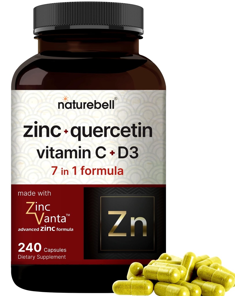 NatureBell ψευδάργυρος Quercetin με βιταμίνη C & D3, 240 κάψουλες 