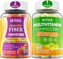 NAVISS Bundle - Women & Ανδρική 50+ Πολυβιταμίνη 1 Συσκευασία και προβιοτικές ίνες 2 Συσκευασία