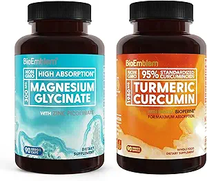 BioEmblem Magnesium Glycinate with Zinc and Turmeric Curcumin