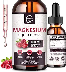 (2 Pack) Magnesium Glycinate Liquid Drops | 1000mg Liquid Magnesium Complex with D3, L-Thea & GABA for Energy, Sleep, Nerve and Heart Health, High Absorption, Raspberry Flavor
