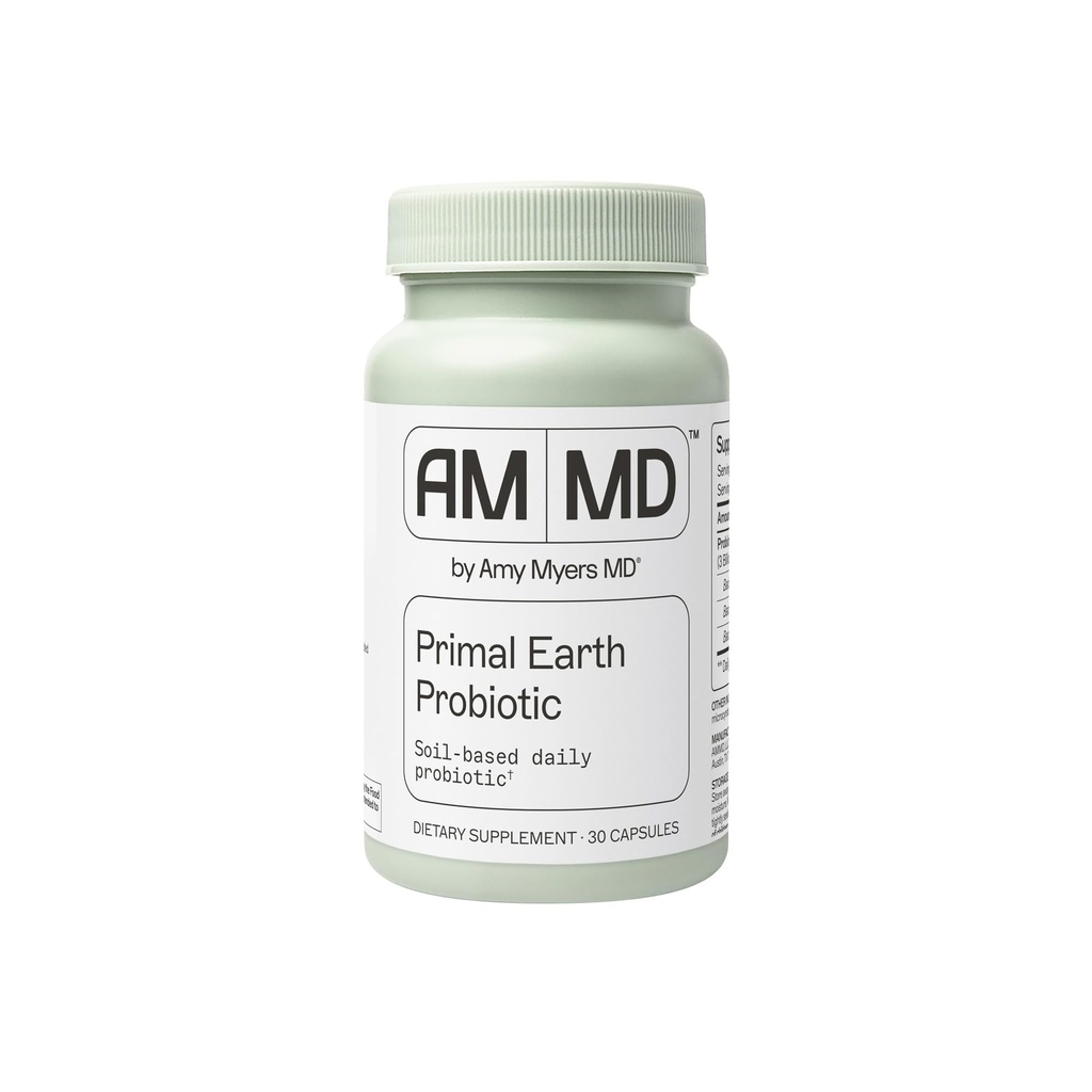 Amy Myers MD Primal Earth Probiotic - Digestive & Immune Support Supplement - Probiotic με βάση το έδαφος - Χωρίς γλουτένη και μη-Dairy - Paleo-Friendly Adult Health Supplement - 30 Κάψουλες