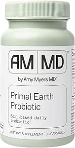 Amy Myers MD Primal Earth Probiotic - Digestive & Immune Support Supplement - Soil-Based Probiotic - Gluten-Free & Non-Dairy - Paleo-Friendly Adult Health Supplement - 30 Capsules