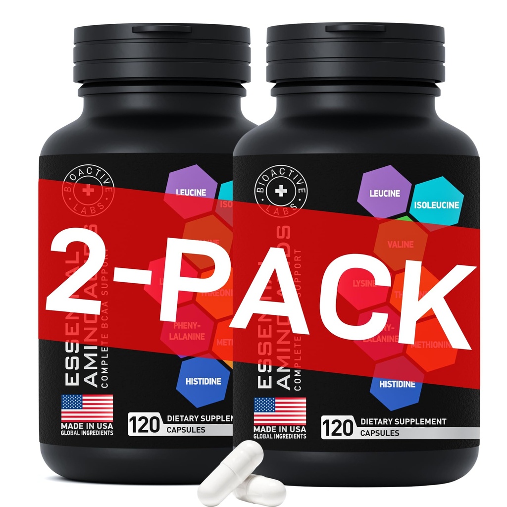 Essential Amino Acids Complex for Men & Women - Σύνθετη φόρμουλα προπόνησης & αποκατάστασης - Vegan BCAA Amino Acid συμπλήρωμα με όλα τα 9 Cranch Chain Essential Aminos - 240 Keto Friendly EAA BCAA χάπια