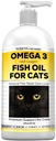 Nodens Natural Fish Oil for Cats Skin & Coat - 100% Αμιγές Ωμέγα 3 Fish Oil for Dandruff & Hairballs - Βιταμίνες γάτας και συμπληρώματα ιχθυέλαιο υγρό για κοινή φλεγμονή, ανοσοποιητική υποστήριξη & πέψη