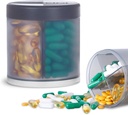Extra Large Supplement Organizer with 4 Compartments Easy Open Pill Dispenser Monthly Medicine Vitamins Organizers Storage Pill Bottles,Gray