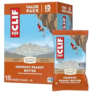 CLIF BAR - Ενεργειακά Μπαρ Πρωτεΐνης - Κραντσένιο Φυστικοβούτυρο - Κατασκευασμένο με Βιολογικές Βρώμης - Ενεργειακές Μπάρες - Μη ΓΤΟ - (15 Pack)