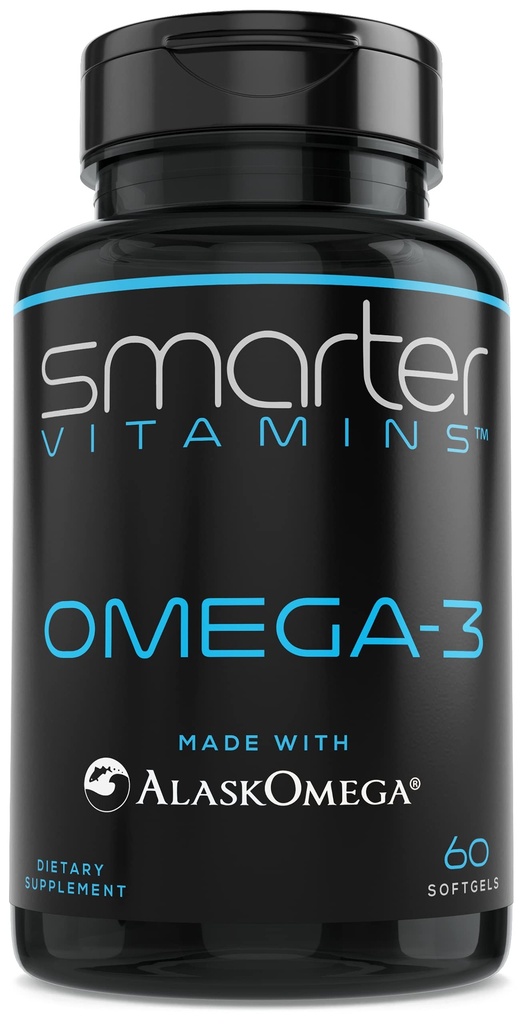 SmarterVitamins Omega 3 ιχθυέλαιο, γεύση φράουλας, άγευστη, άγευστη, 2000mg, DHA EPA τριπλή δύναμη, Made with AlaskOmega®