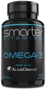 SmarterVitamins Omega 3 ιχθυέλαιο, γεύση φράουλας, άγευστη, άγευστη, 2000mg, DHA EPA τριπλή δύναμη, Made with AlaskOmega®