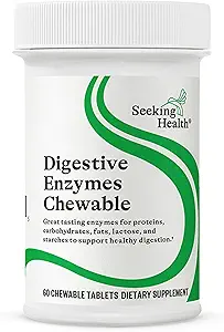 Επιδιώκοντας την Υγεία Digestive Ένζυμα Chewable, Vegan και χορτοφάγους Enzymatic συμπλήρωμα για την υποστήριξη Υγιούς Διέγερσης και Digestive άνεση με αμυλάση, Protease, και Lipase (60 δισκία)