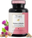 Winged Wellness Balance Babe, Hormone Balance & Estrogen Detox συμπλήρωμα για τις γυναίκες - 100mg DIM & D-Glucarate ασβέστιο & γαϊδουράγκαθο γάλακτος για PMS Bloating, Cramps, Mood & Hormonal Acne Υποστήριξη, 60 κάψουλες