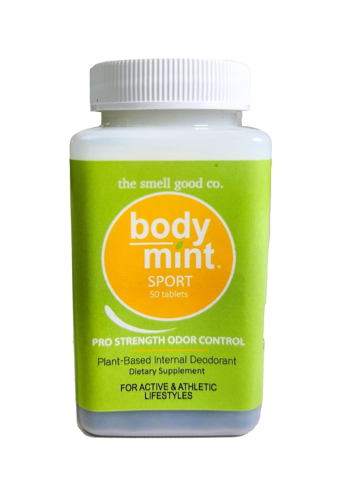 Body Mint Sport, Extra Strength Chlorophyl Deodorizing Supplement for Full Body Freshness, Aluminum-free Plant-based Internal Deodorant, Designed for Active and Athletic Lifestyles, 50 tabs