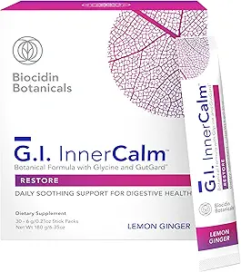 Bio-Botanical Research Biocidin Drink Mix - GI InnerCalm - Υποστήριξη Digestive Health, GI Detox, Healthy Mood & Sense of Relaxation - Καταπραϋντική Φόρμουλα με Γλυκίνη & Χωρίς Γλουταμίνη (30 Stick Packs)