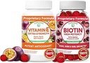 Lunakai Vitamin E και Biotin Gummies Bundle - 3000 mcg Gummies for Adults Energy Support and Bone Health - Βιταμίνες για μαλλιά, δέρμα και νεανική εμφάνιση