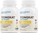 Puregen Labs Tongkat Ali Extract 200 to 1 για άνδρες, 1020mg ανά υπηρεσία, [Υψηλή ισχύς] Σύνολο 240 κάψουλες - Υποστήριξη για την υγεία των ανδρών με 20mg Tribulus Terrestris 