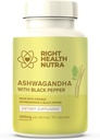 Σωστή Υγεία Κάψουλες Nutra Ashwagandha - 60 Count - 1300mg ανά υπηρεσία - Ashwagandha για άνδρες και γυναίκες με μαύρο πιπέρι για μέγιστη απορρόφηση - Συμπληρώματα Κατασκευάζεται στις ΗΠΑ