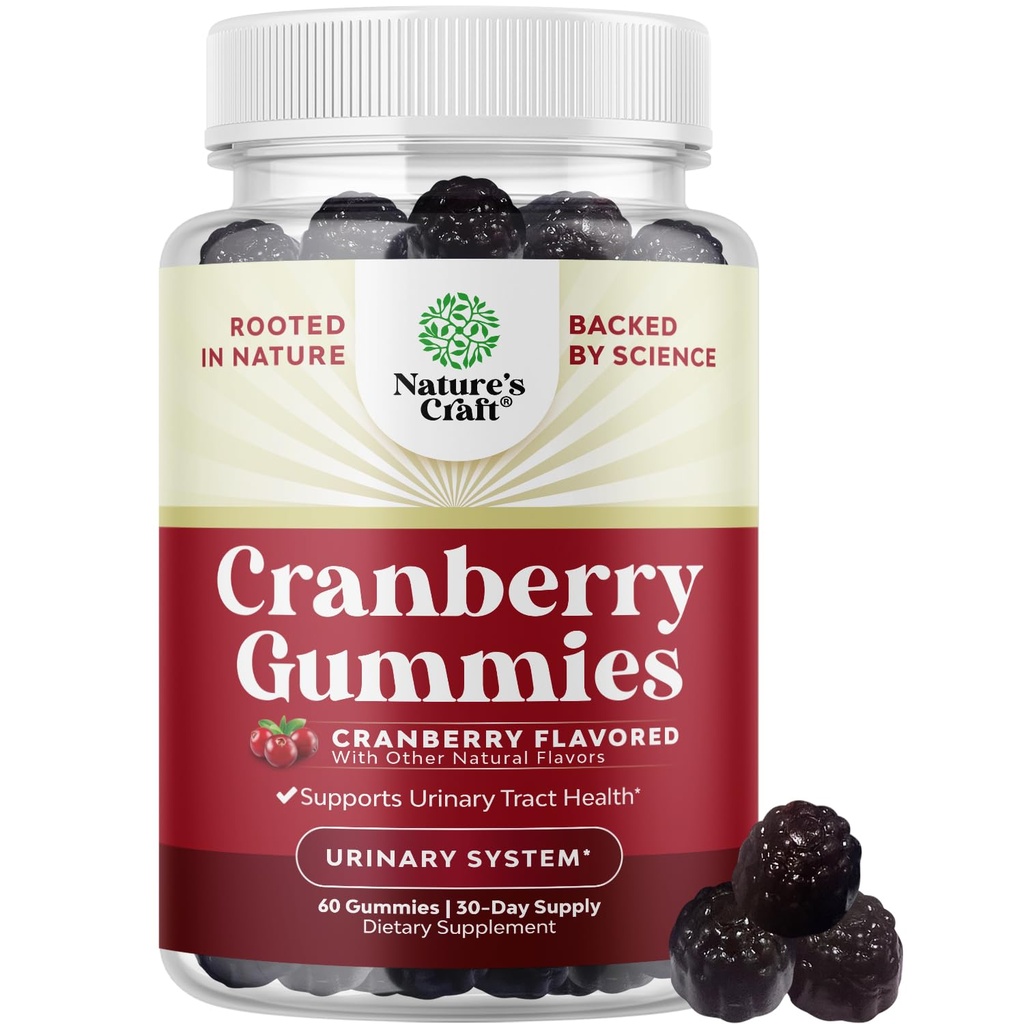 Φυσικό Cranberry Gummies για τις γυναίκες και τους άνδρες - Επιπλέον δύναμη Νόστιμα αντιοξειδωτικά Cranberry Chews για την υγεία των νεφρών ουροφόρων οδών Υποστήριξη της ουροδόχου κύστης & ανοσοποιητική υγεία - Vegan Γλουτένη & Ζελατίνη Δωρεάν