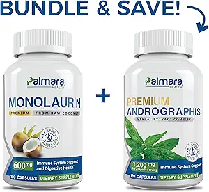 Palmara Health Premium Monolaurin 600mg + εκχύλισμα ανδρογραφίας