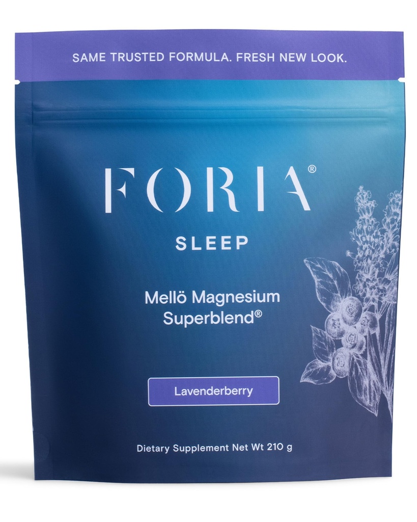 mellö Magnesium Supplement Superblend Powder - Magnesium Glycinate with L-Theanine, GABA, and 70 Trace Minerals - Supports Sleep, Relaxation, Balanced Energy - Lavenderberry Flavor, 30 Servings