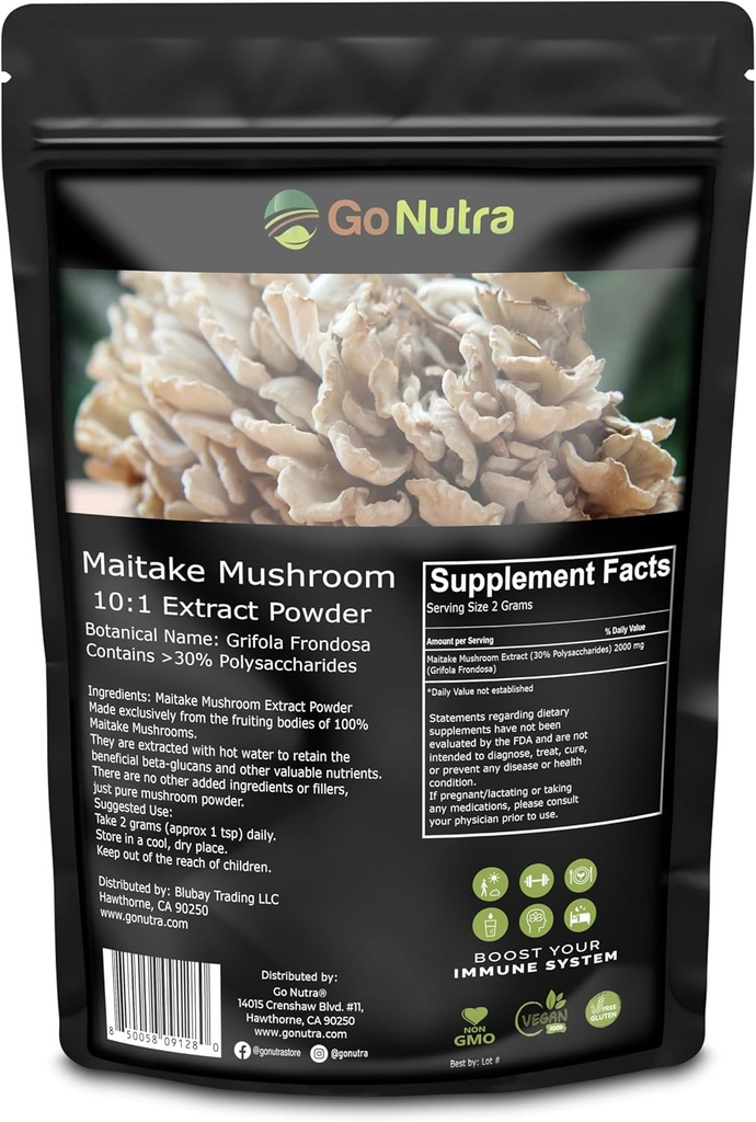 Go Nutra Maitake Mushroom Extract Powder 8 oz 