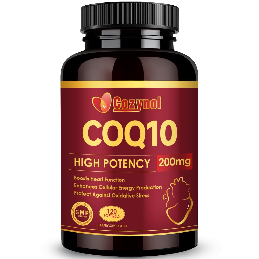 CoQ10 200mg Softgels με PQQ & Omega 3, μέγιστο συνένζυμο απορρόφησης Q10, ισχυρό αντιοξειδωτικό για την υγεία της καρδιάς και της ενέργειας, 120 Count, 4 μήνες προσφοράς, μη-GMO