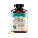 NatureWise Extra-Stength Omega 3 Fish Oil Supplement - 1000mg per Serving - 600 EPA & 400 DHA και βιταμίνη E - Υποστήριξη για την Καρδιά & Εγκεφαλική Υγεία - Γεύση Λεμόνι, GMO-Free - 180 Softgels[3-Month Supply]